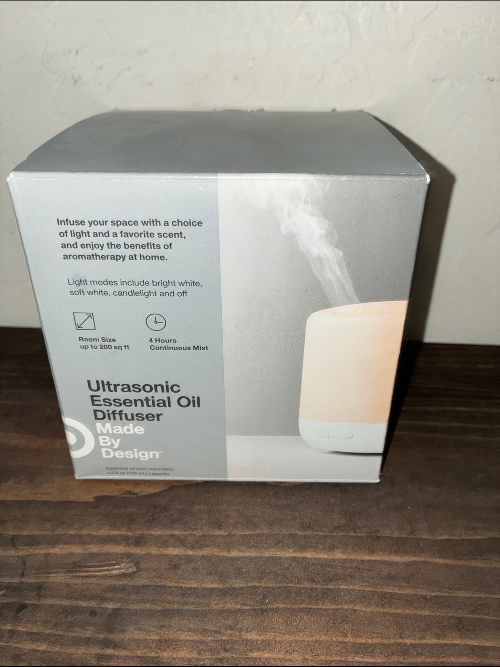 Made By Design Ultrasonic Essential Oil Diffuser - White and Light Wood Tone